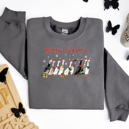 Duck Christmas Sweatshirt, Christmas Goose Shirt, Santa Ducks Crewneck, Funny Animals Christmas Sweatshirt, Farm Lover Gift, Duck Lover Gift
