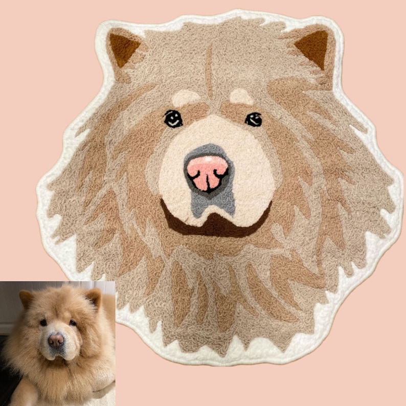 Custom Pet Portrait Rug - Personalized Cartoon Pet Rug Handmade Custom Pet Portrait Tufted Rug