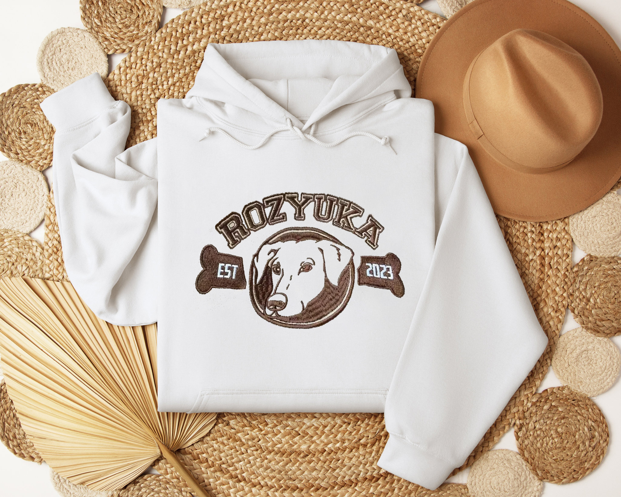 Embroidered Custom Pet with Name, Custom Pet Portrait T-shirt Hoodie Crewneck