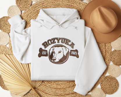 Embroidered Custom Pet with Name, Custom Pet Portrait T-shirt Hoodie Crewneck