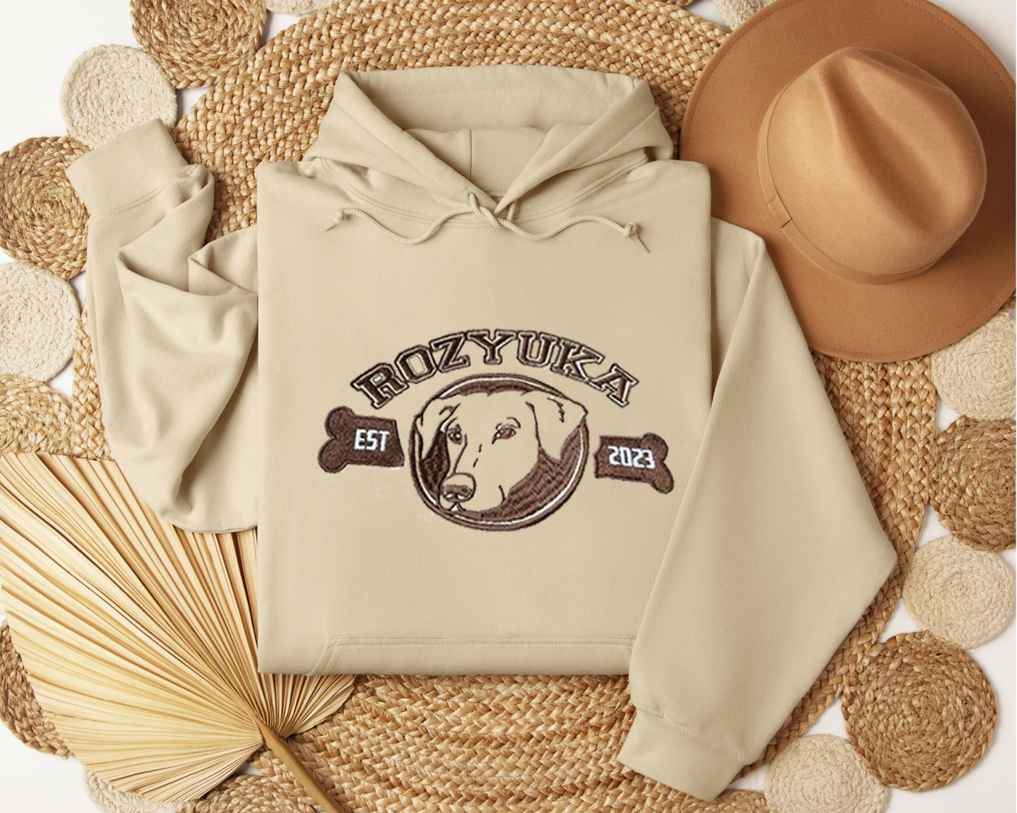 Embroidered Custom Pet with Name, Custom Pet Portrait T-shirt Hoodie Crewneck