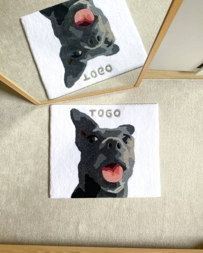 Custom Pet Portrait Tufted Rug, Personalized Animals Rug, Cat Portrait Handmade Rug