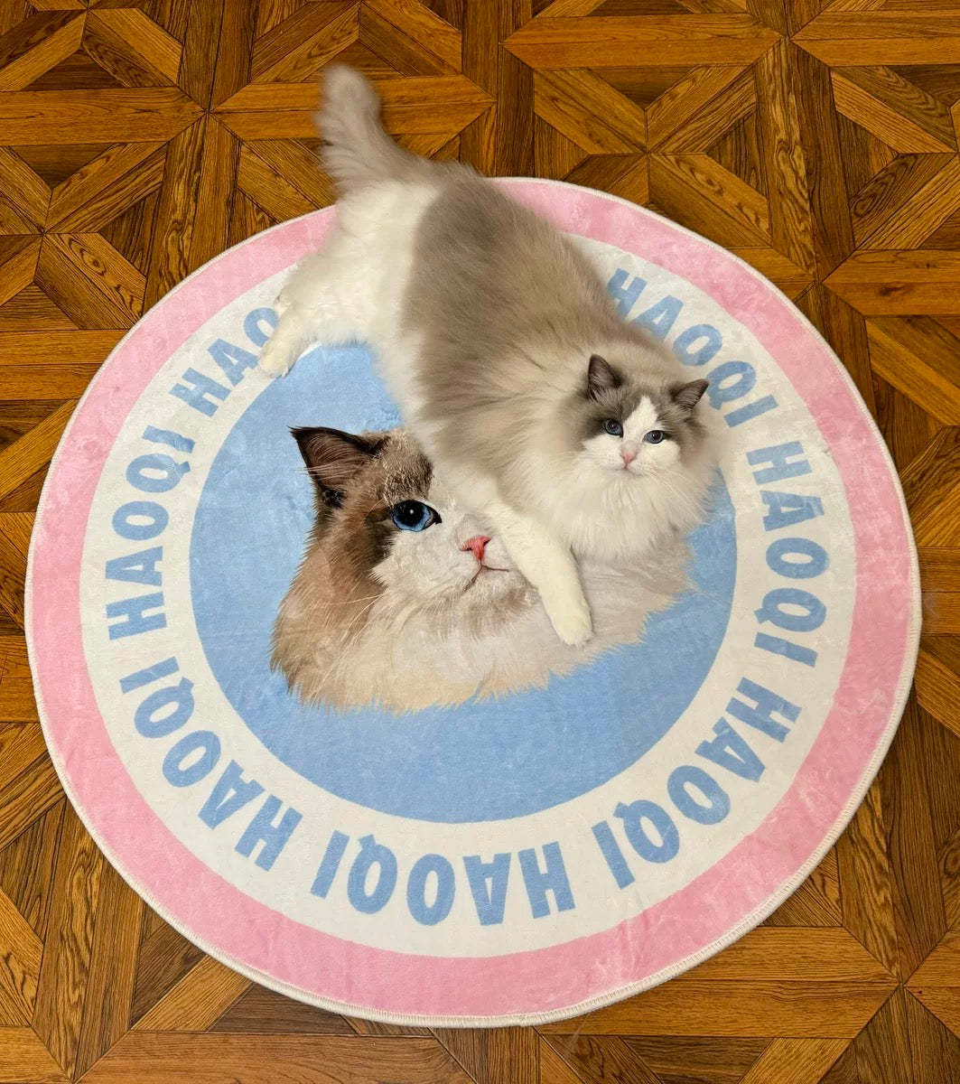 Custom Pet Portrait Rug – Pink-Themed