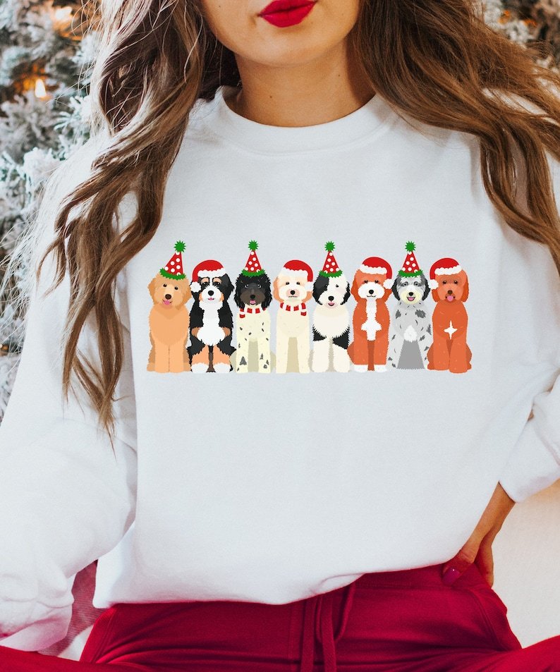 Christmas Goldendoodle Sweatshirt, Crewneck Sweatshirt, Dog Mom Sweatshirt, Golden doodle Gifts, Labradoodle Shirt, Cockapoo, Doodle Lover