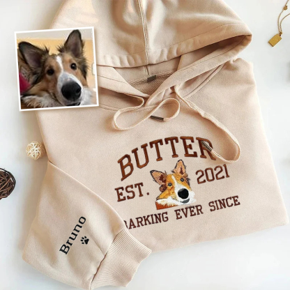 Personalized Embroidered Sweatshirt with Pets Name, Custom Dog Face Hoodie