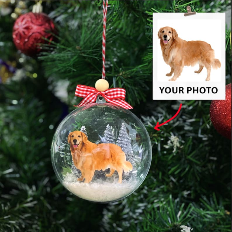 Personalized Pet Ornament Using Pet's Photo - Custom Ornament Christmas Dog Ornament Personalized Dog Ornament Custom Dog