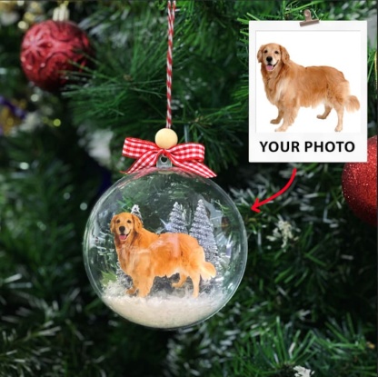 Personalized Pet Ornament Using Pet's Photo - Custom Ornament Christmas Dog Ornament Personalized Dog Ornament Custom Dog