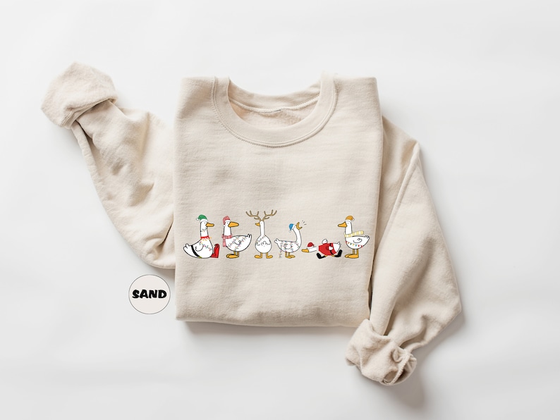 Ducks Christmas Sweatshirt- Santa Ducks Merry Christmas Funny Duck Christmas Outfit