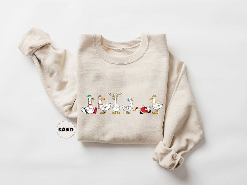 Ducks Christmas Sweatshirt- Santa Ducks Merry Christmas Funny Duck Christmas Outfit