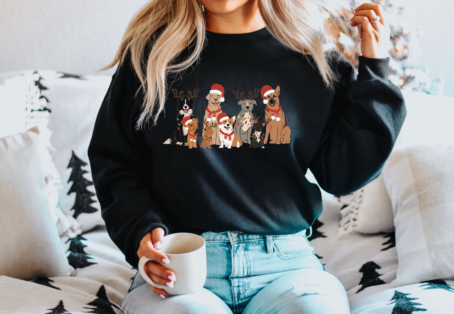 Christmas Dogs Sweatshirt, Dog Lover Sweater, Holiday Sweater, Christmas Shirt, Dog Gift, Cute Dogs, Gift for Dog Lover, Dog Mom Shirt