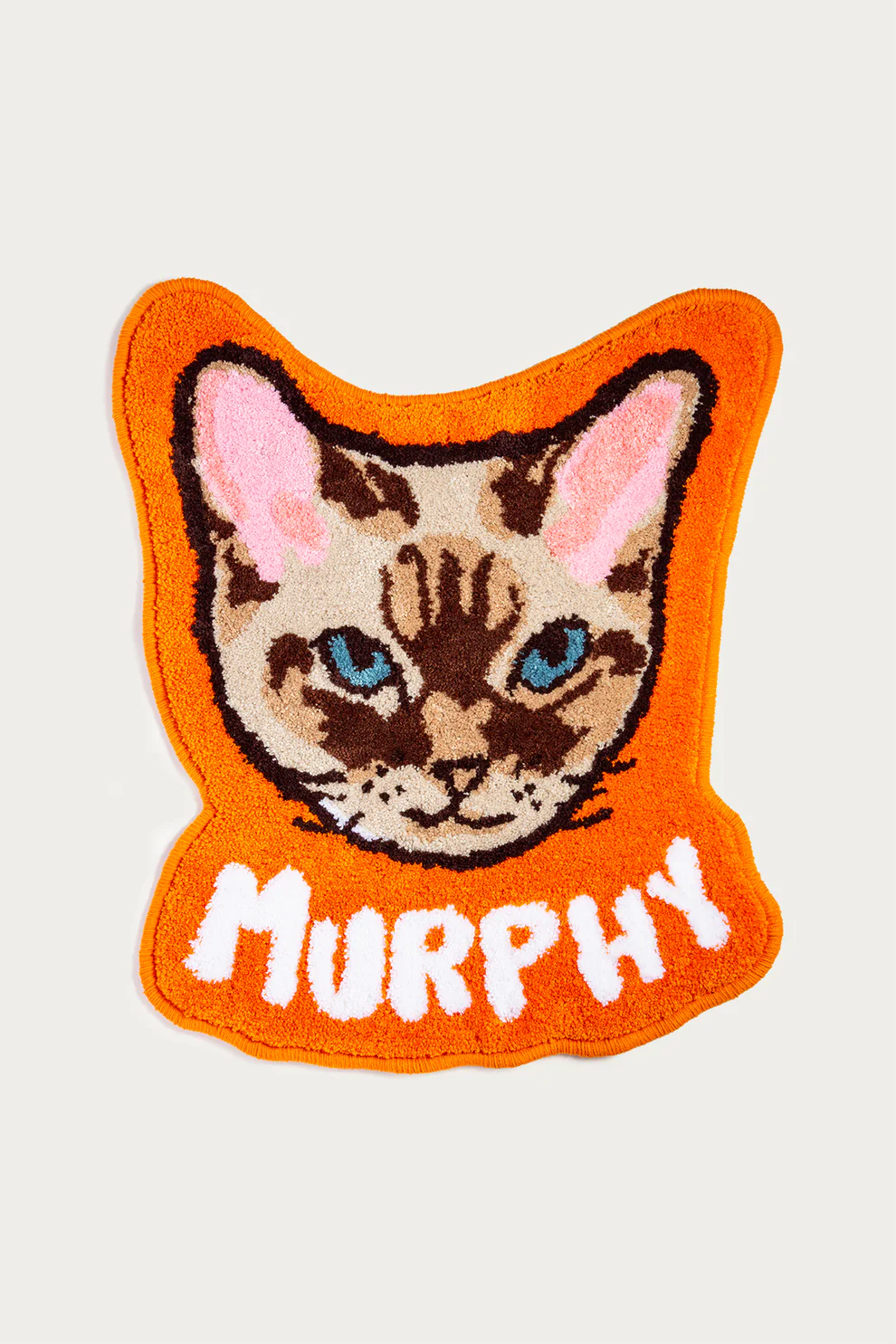 Custom Pet Tufted Rug with Name | Handcrafted Acrylic Yarn Pet Portrait Carpet | Personalized Pet Face Mat