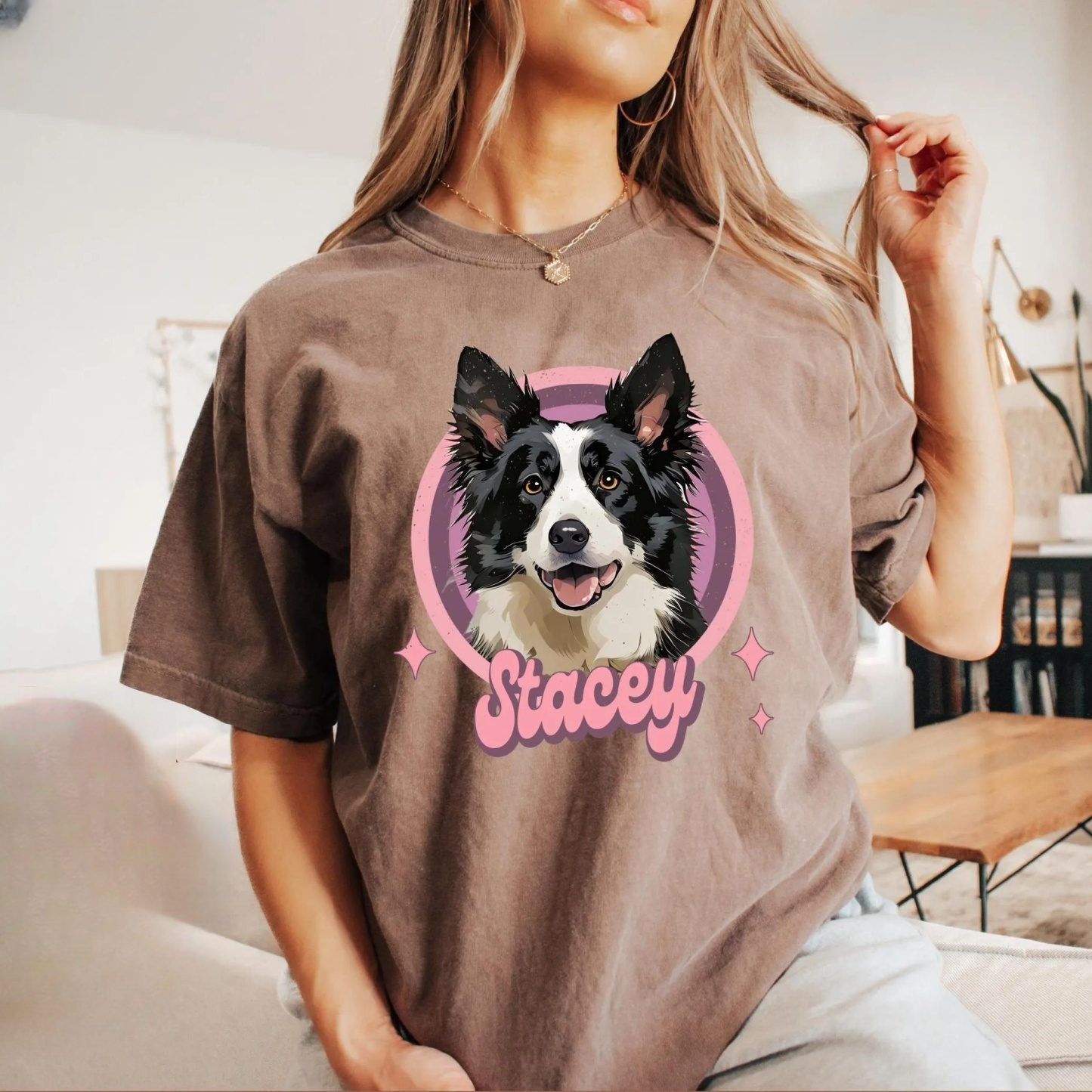 Vintage Retro Pet Shirt Pet Photo + Name Custom Dog Portrait Sweatshirt Hoodie T-shirt