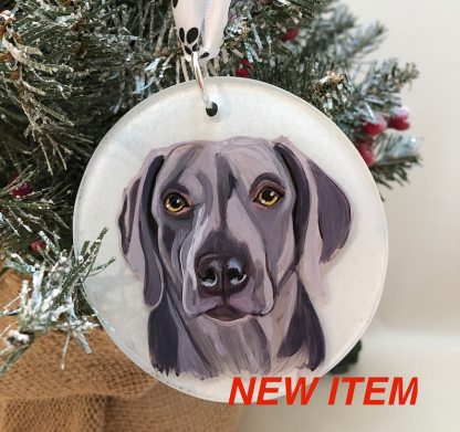 ORNAMENT Flat - with your pet's hand painted portrait (1/8" flat glass disk)
