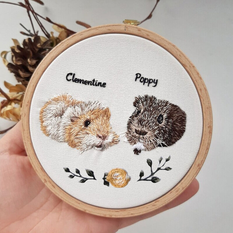 Personalized Embroidery Hoop Customized Photo Romantic Gift For Pet Lovers