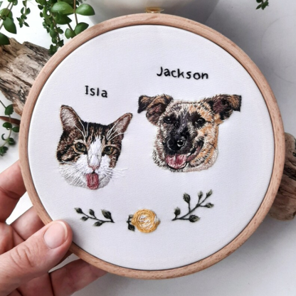 Personalized Embroidery Hoop Customized Photo Romantic Gift For Pet Lovers