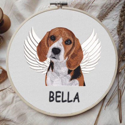 Custom Embroidery Hoop With Pet Photo Memorial Gift For Christmas