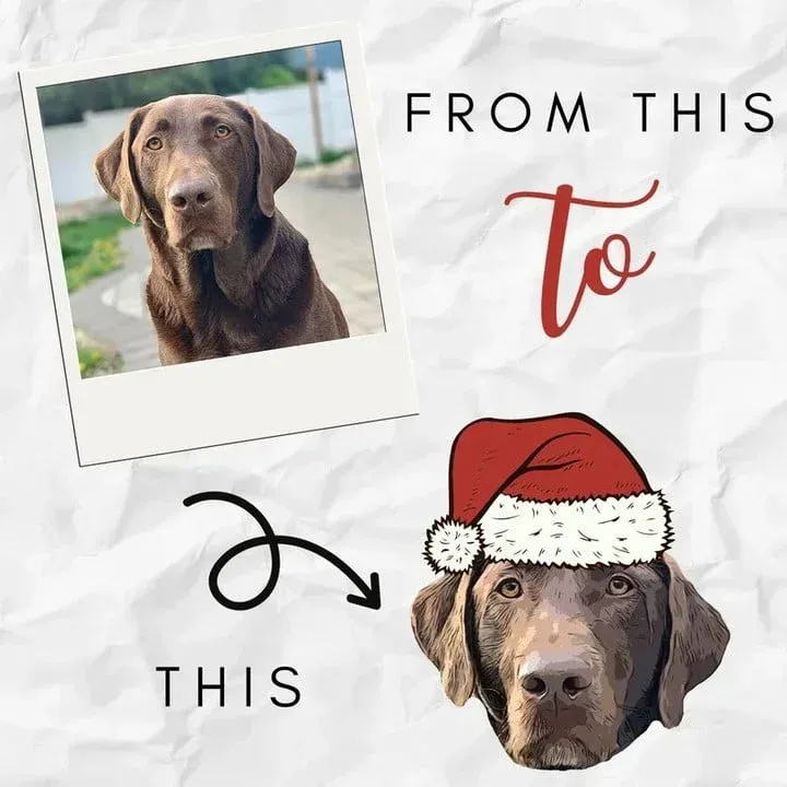 🎄🐾Embroidered Pet Portrait Christmas Jumper Sweatshirt