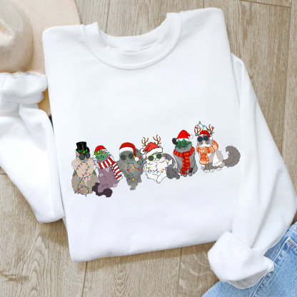 Funny Cats Christmas Sweatshirt - Meowy Christmas Shirt For Cat Lovers