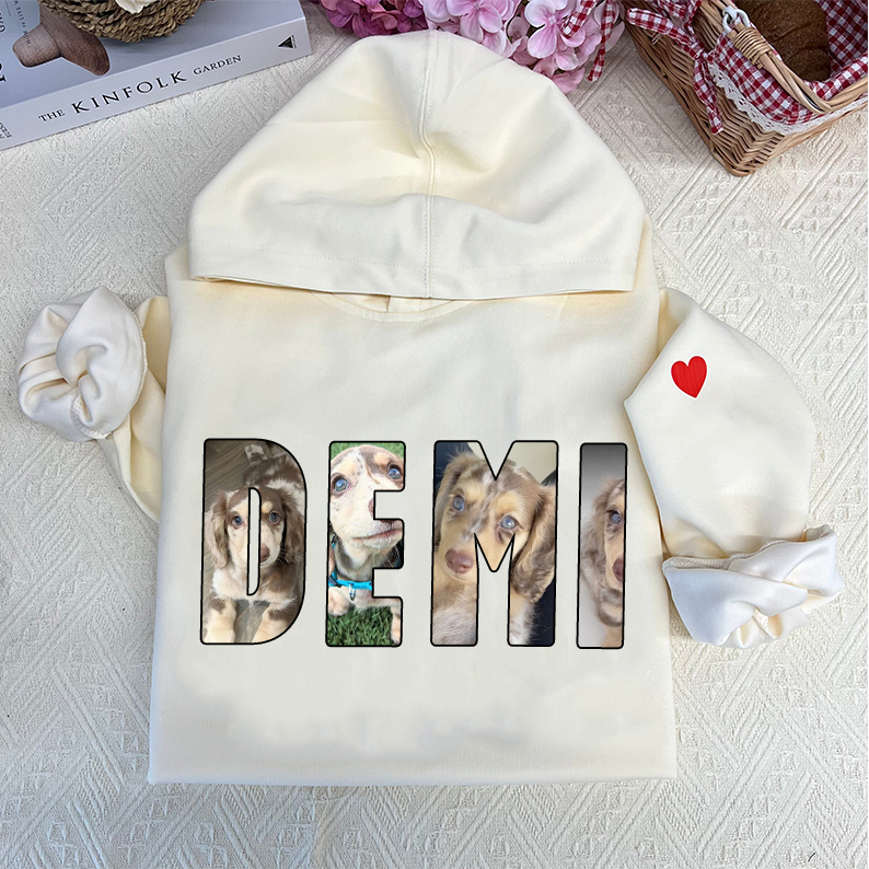 Custom Pet Photo and Name Sweatshirt Hoodie T-shirt