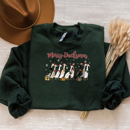 Duck Christmas Sweatshirt, Christmas Goose Shirt, Santa Ducks Crewneck, Funny Animals Christmas Sweatshirt, Farm Lover Gift, Duck Lover Gift