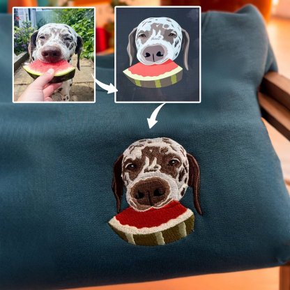 Personalized Pet Portrait Embroidered Sweatshirt