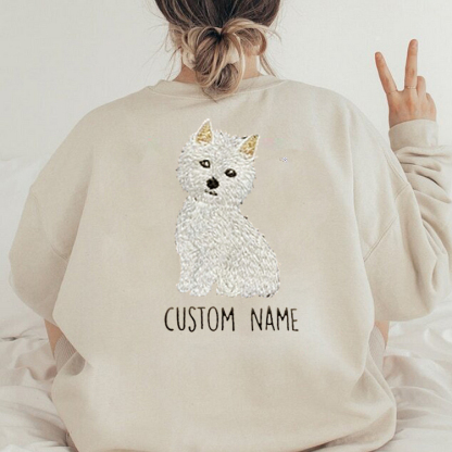 Custom Pet Fullbody Fullcolor Embroidered T-shirt Sweatshirt Hoodie