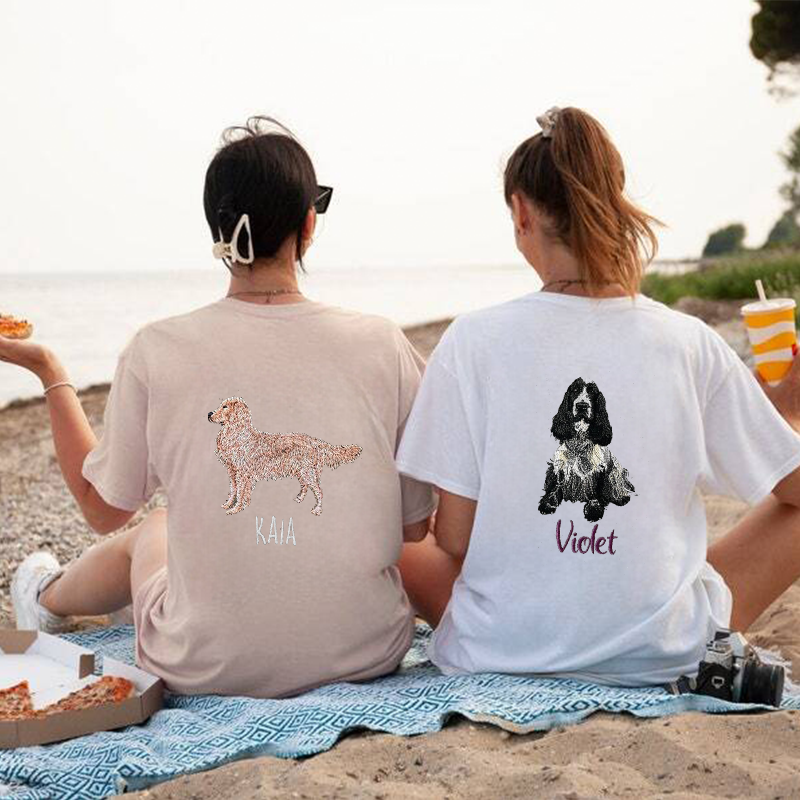 Custom Pet Fullbody Fullcolor Embroidered T-shirt Sweatshirt Hoodie
