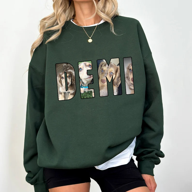 Custom Pet Photo and Name Sweatshirt Hoodie T-shirt