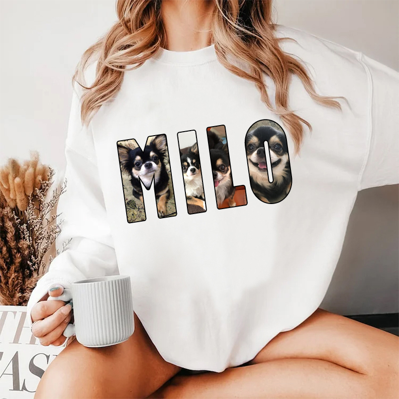 Custom Pet Photo and Name Sweatshirt Hoodie T-shirt