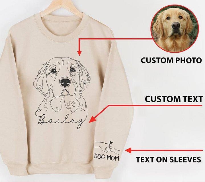 Custom Pet Photo Printed Hoodies, Personalized Dog Sweatshirt Hoodie T-shirt