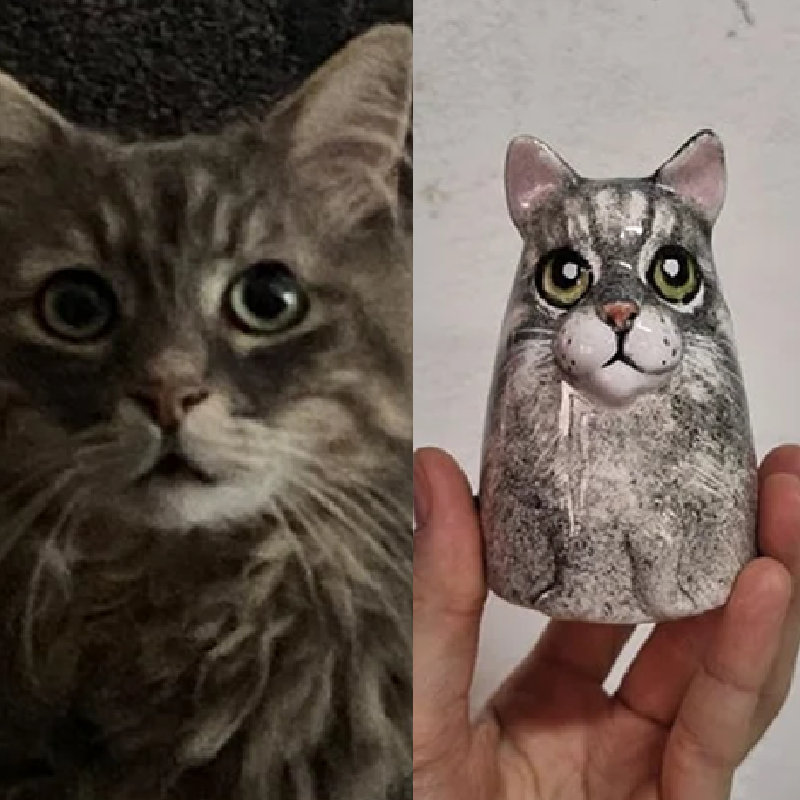 Custom Pet Portrait, Personalized Cookie Jar with Lid, Ceramic Portrait from Photo Figurine, Art Cat Sculpture, Dog Mom Lover Gift, Pet Loss Gift