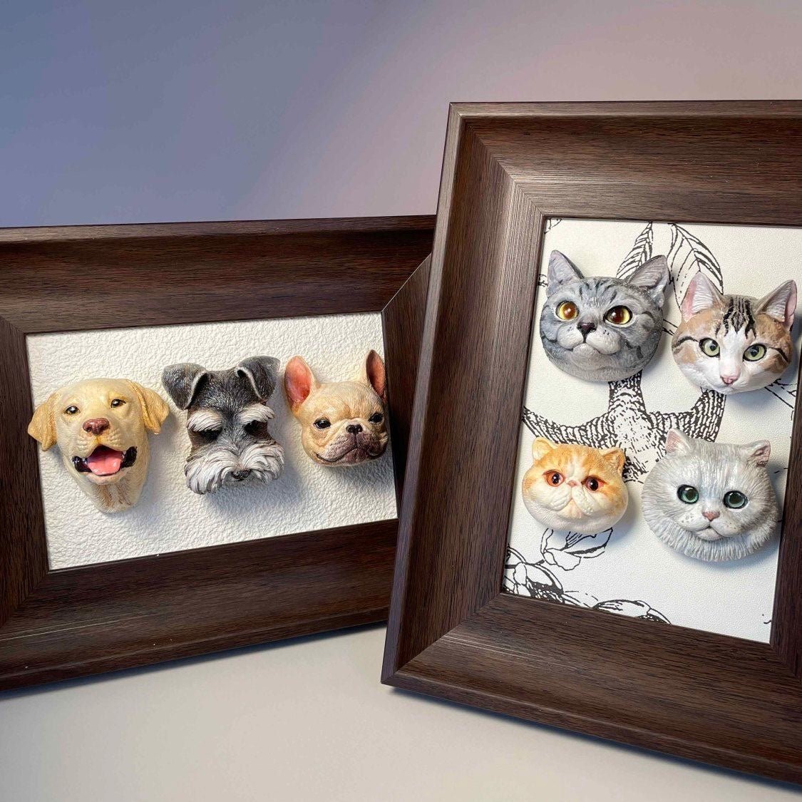 Magnetic Wood Display Frame for Pet Figurine