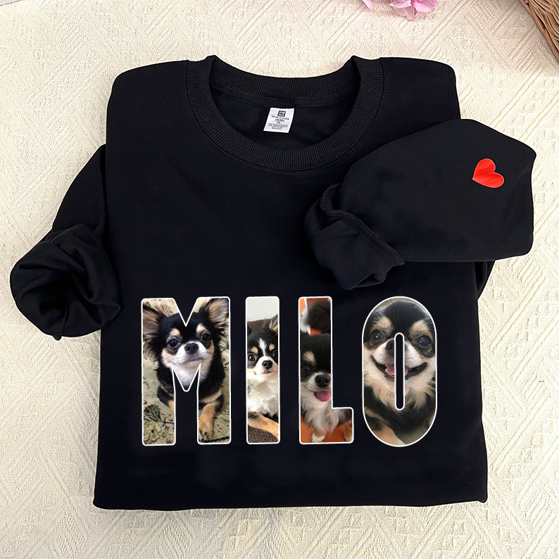 Custom Pet Photo and Name Sweatshirt Hoodie T-shirt