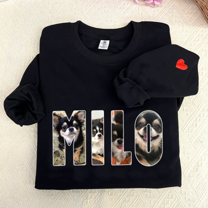 Custom Pet Photo and Name Sweatshirt Hoodie T-shirt
