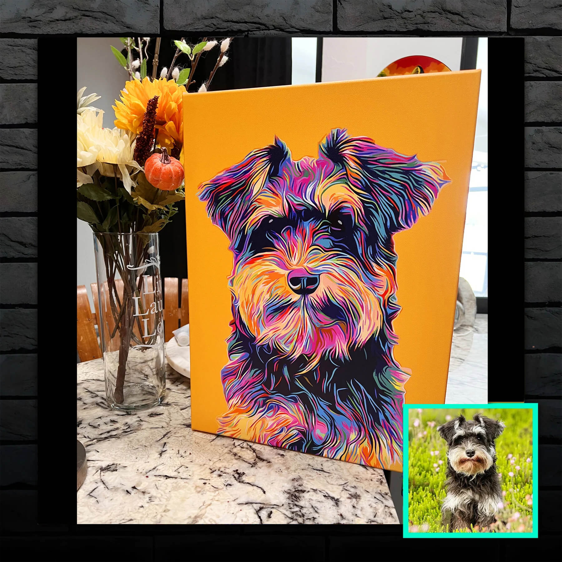 Custom Pet Portrait from Your Photo, Andy Warhol, Pop Art, Dog, Cat, Birthday, Memorial, Gift, One of a Kind