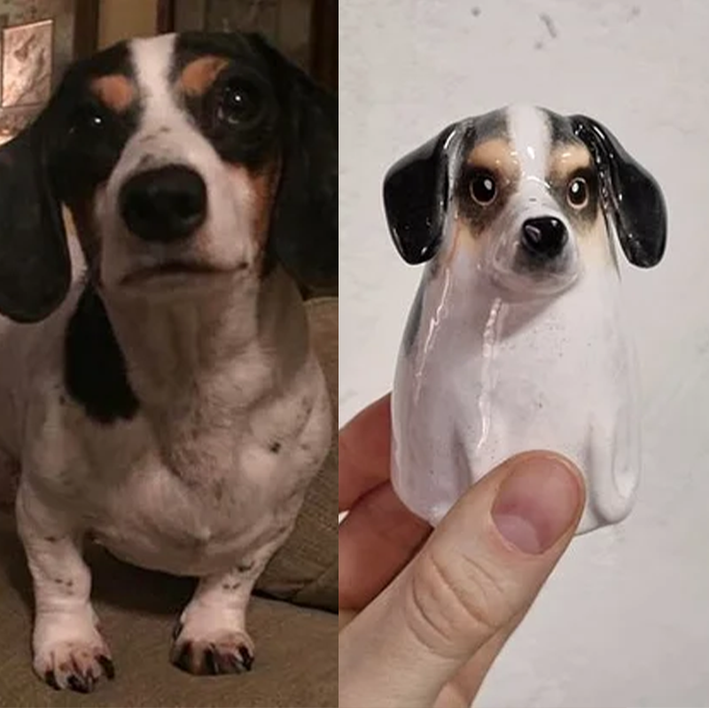 Custom Pet Portrait, Personalized Cookie Jar with Lid, Ceramic Portrait from Photo Figurine, Art Cat Sculpture, Dog Mom Lover Gift, Pet Loss Gift