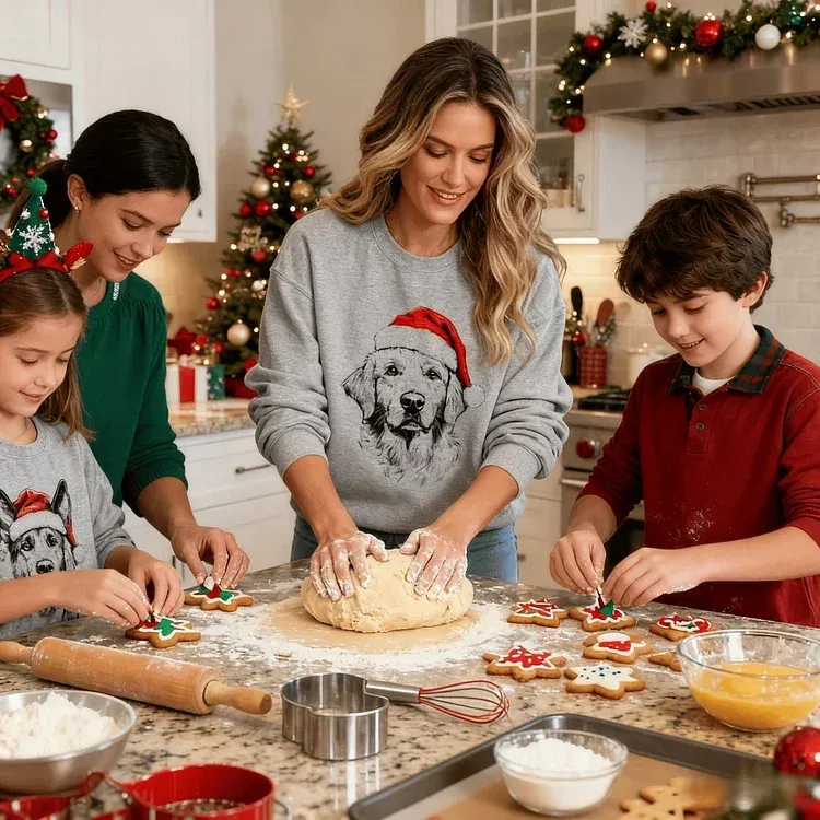 🎄🐾 Furry & Festive! Custom Pet Santa Hat Sweatshirt – Personalized Heat-Pressed Christmas Hoodie for Pet Lovers