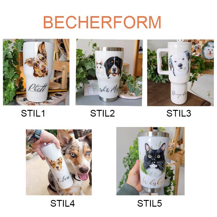 Personalized Hand-painted Pet Portrait Birthday, Christmas, Pet Lover Gift Mugs