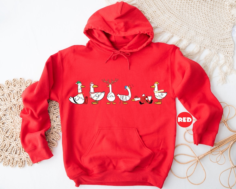 Ducks Christmas Sweatshirt- Santa Ducks Merry Christmas Funny Duck Christmas Outfit