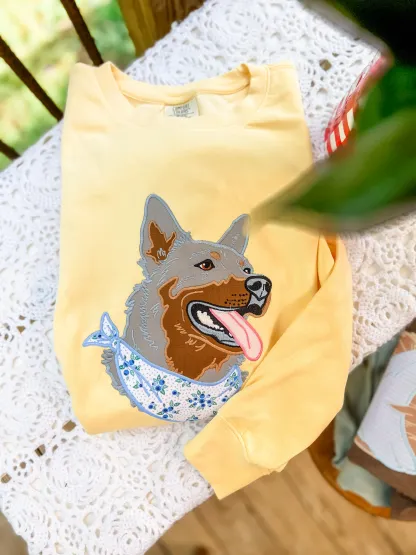 Spring Bandana Dogs Embroidered T's N' Pullovers RTS!