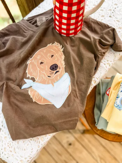 Spring Bandana Dogs Embroidered T's N' Pullovers RTS!