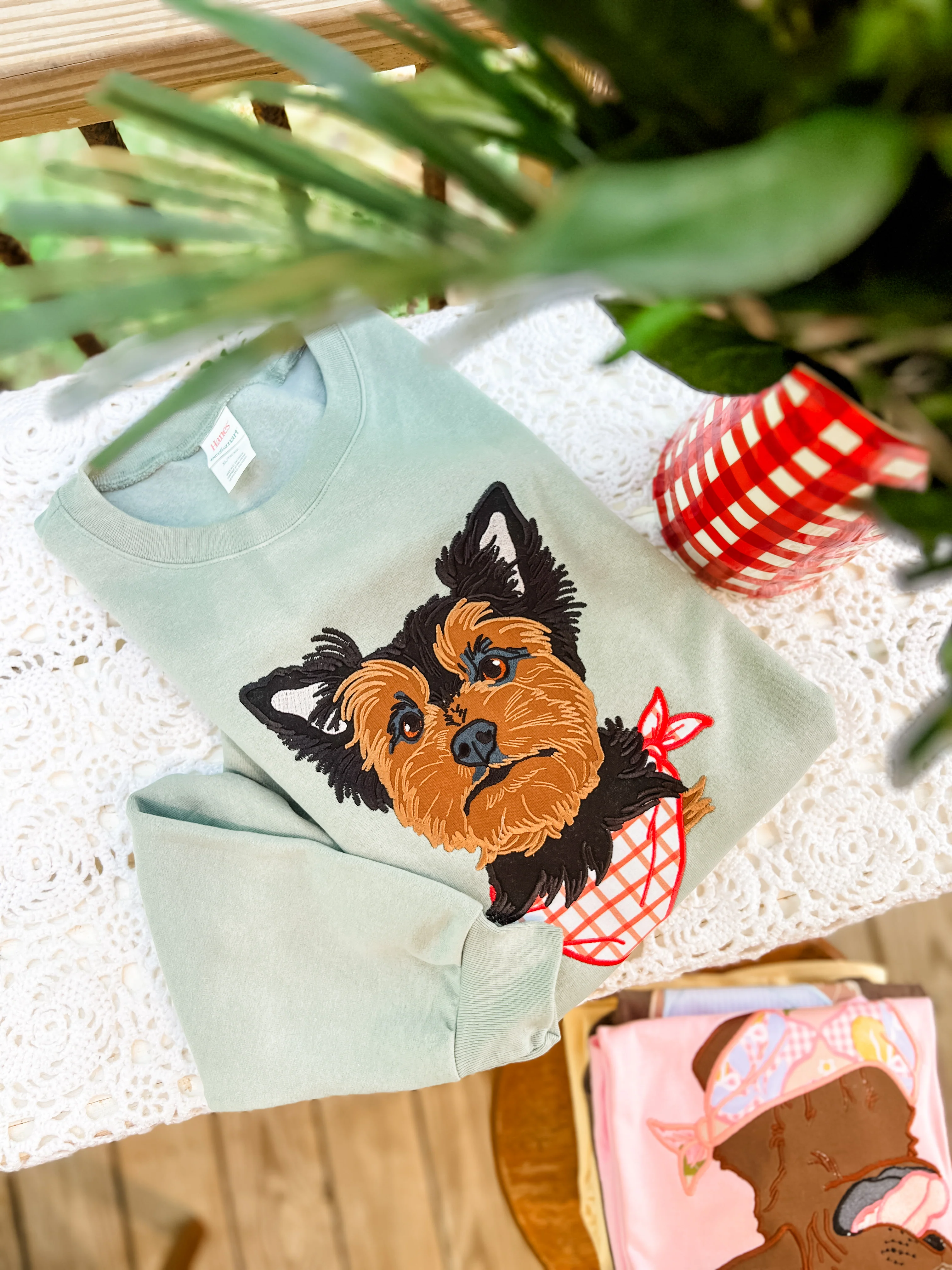 Spring Bandana Dogs Embroidered T's N' Pullovers RTS!