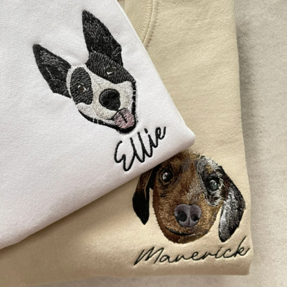 Personalized Pet Portrait Embroidered Sweatshirt