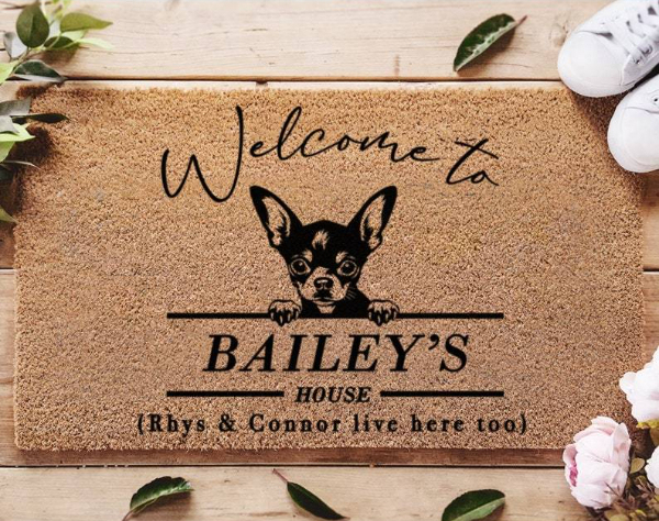 Customizable Pet Mat for Your Home - Custom Welcome Mat - Custom dog doormat - Personalized Dog Doormat - Personalize Your Entryway
