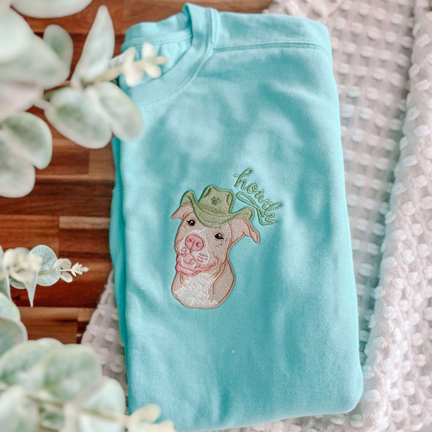 🐾🤠Howdy, Paw-some Pet Portraits – Custom Hat-Wearing Pet Embroidery on T-shirt, Sweatshirt, or Hoodie