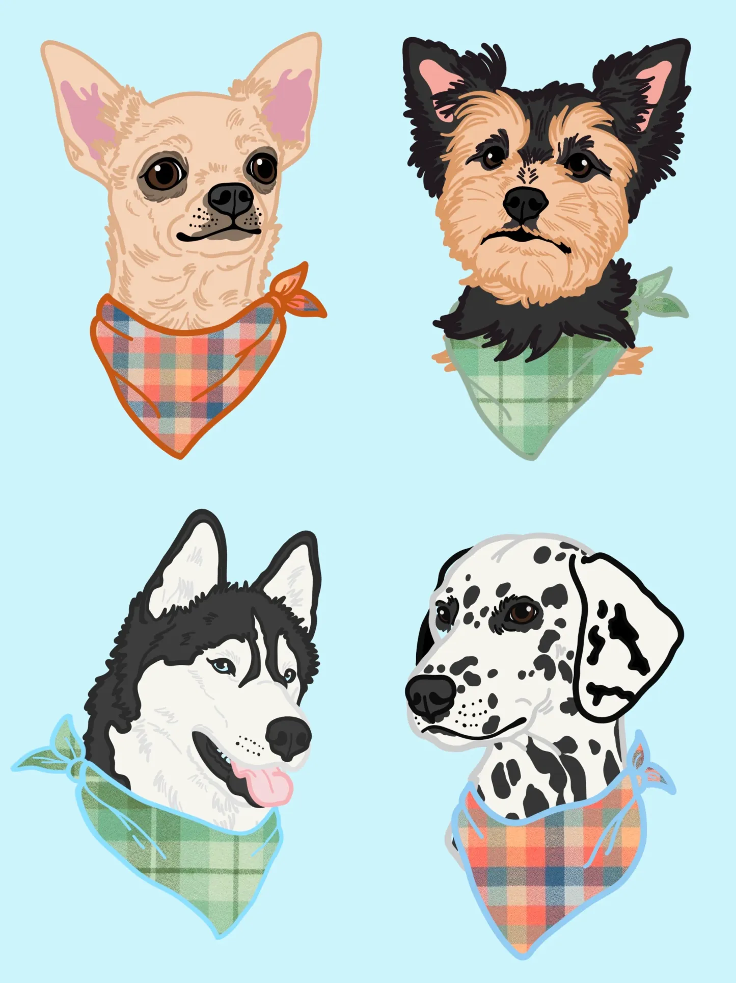 Spring Bandana Dogs Embroidered T's N' Pullovers RTS!