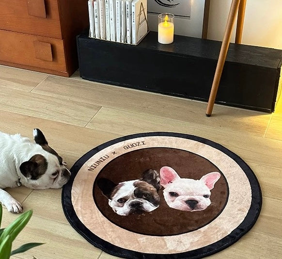 Custom Pet Portrait Rug – Pink-Themed