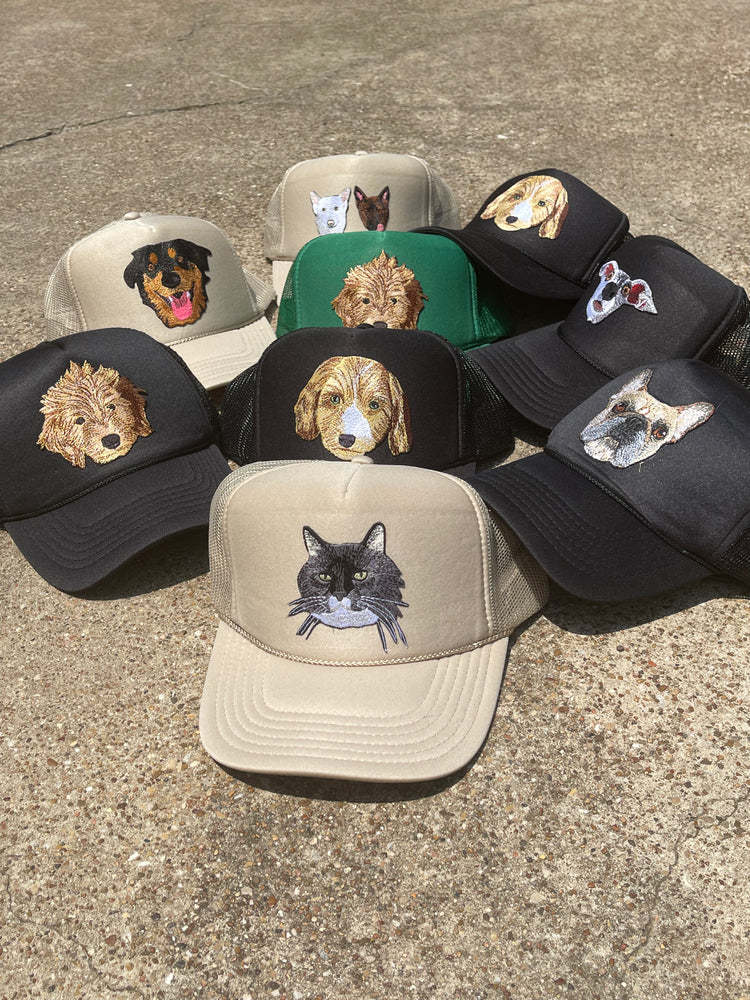 Embroidered Pet Portrait Organic Cotton Baseball Cap