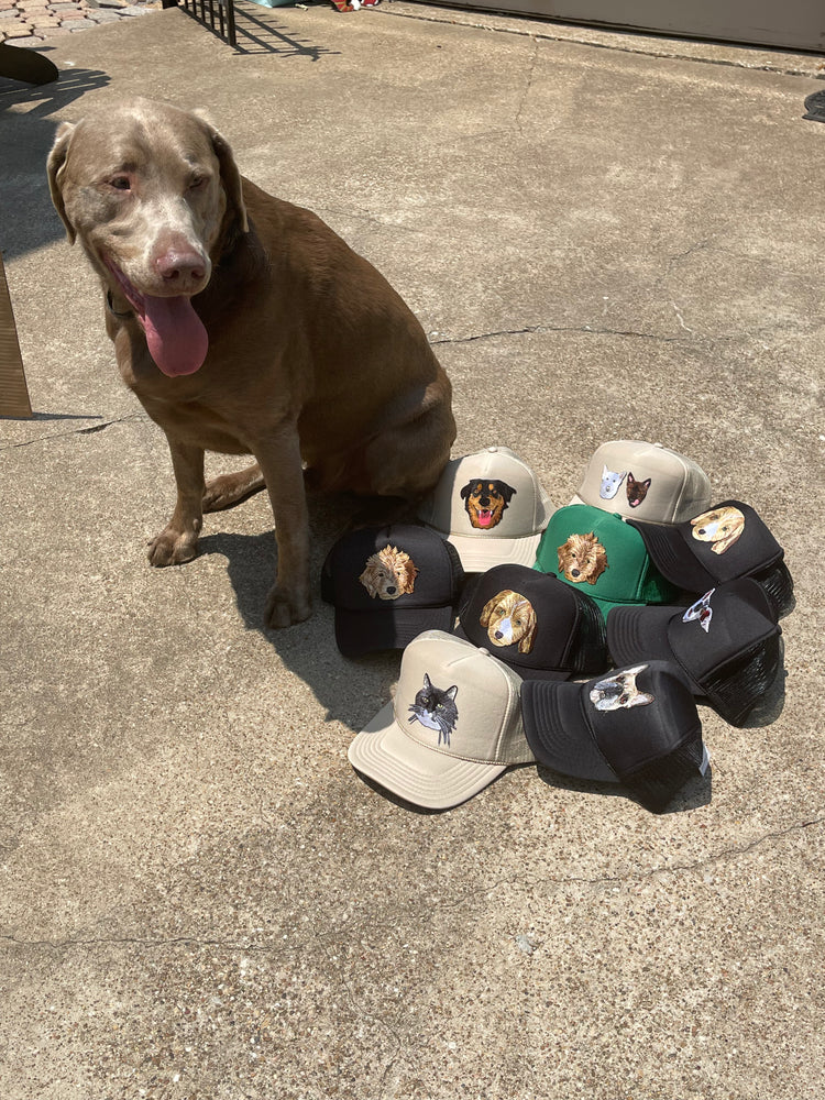 Embroidered Pet Portrait Organic Cotton Baseball Cap