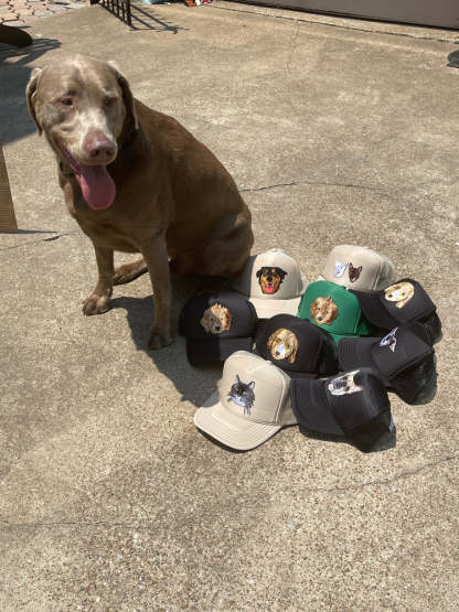 Embroidered Pet Portrait Organic Cotton Baseball Cap